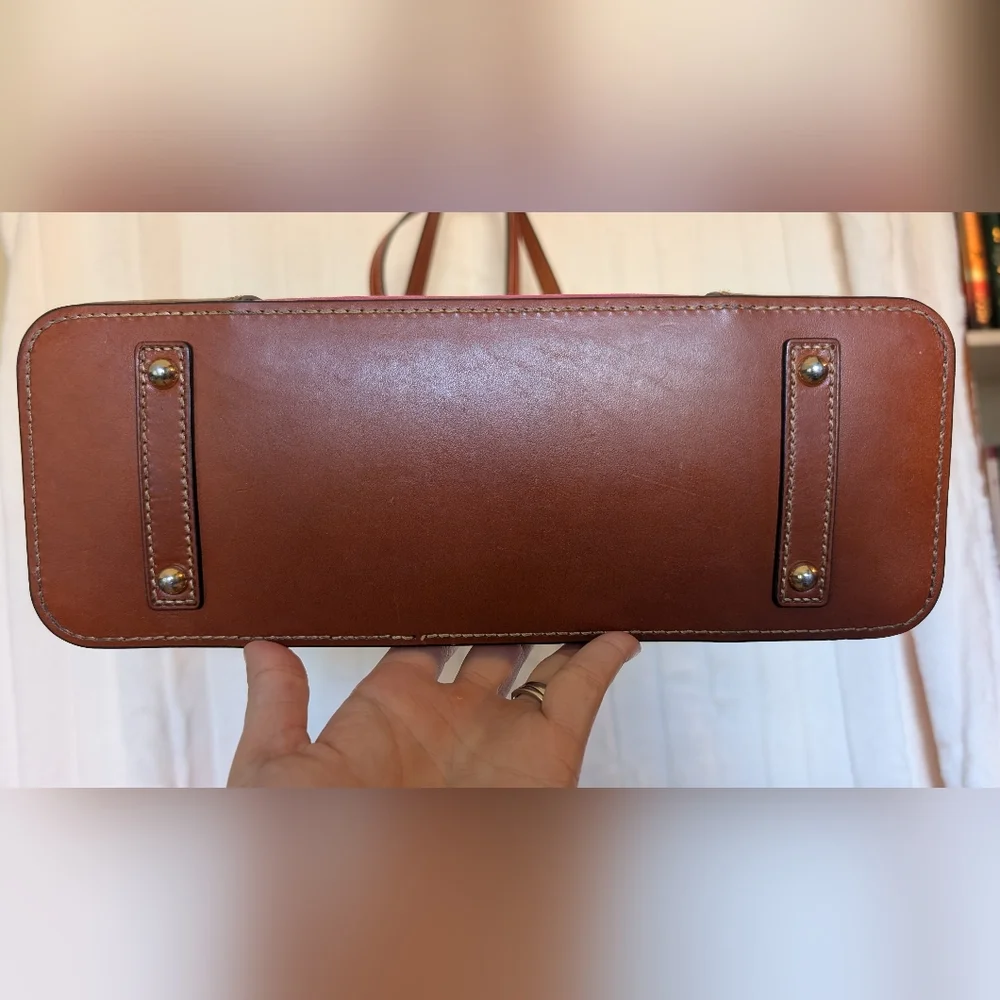 Dooney & Bourke Pink And Brown Leather Leisure Shopper Tote - Picture 4 of 12